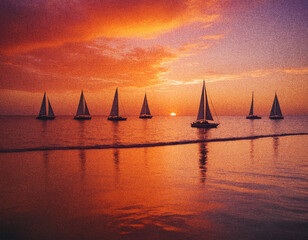 yacht in the sunset