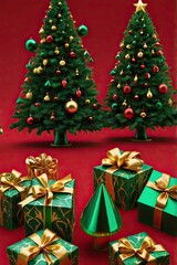 3d miniature chrismast tree