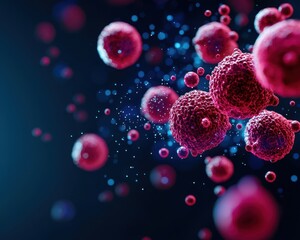 Visualization of nanoparticles attaching to cancer cells, representing innovations in targeted cancer therapy