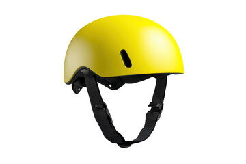 Fototapeta premium Stylish yellow skateboard helmet isolated on transparent background.