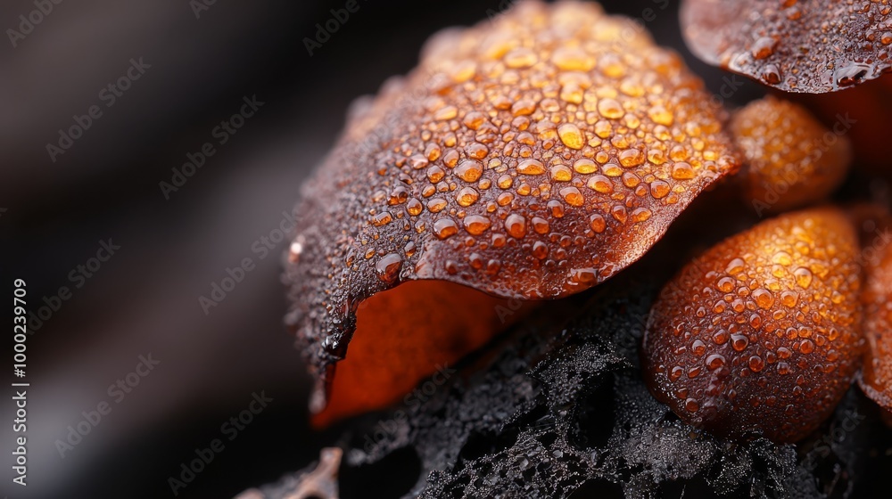 Canvas Prints  A tight shot of a plant with water droplets on its leaves and verdant upper foliage