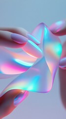 Obraz premium Colorful abstract 3d lettering with distorted nail design for a modern aesthetic