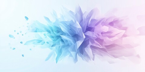 Blue crystal explosion, white background