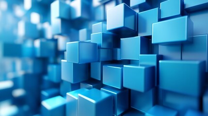 Abstract Blue Cubes Background