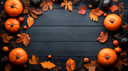 Banner Spooky Halloween border with pumpkins, bats, and skeleton hands. Generative AI