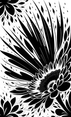 black and white floral background