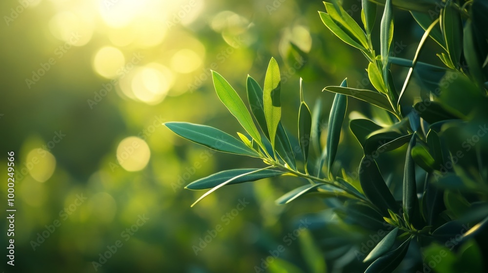 Canvas Prints Sunlit Greenery Close-Up