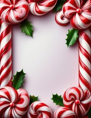 Candy cane frame for holidays
