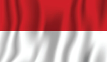 Realistic Monaco national flag perfect color, scale, and proportion.