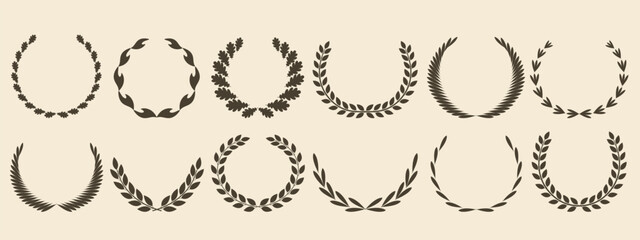Laurel wreath logo. Isolated laurel wreath on vintage background