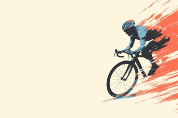 Obraz premium Silhouette of Cyclist in Motion with Artistic Brushstrokes