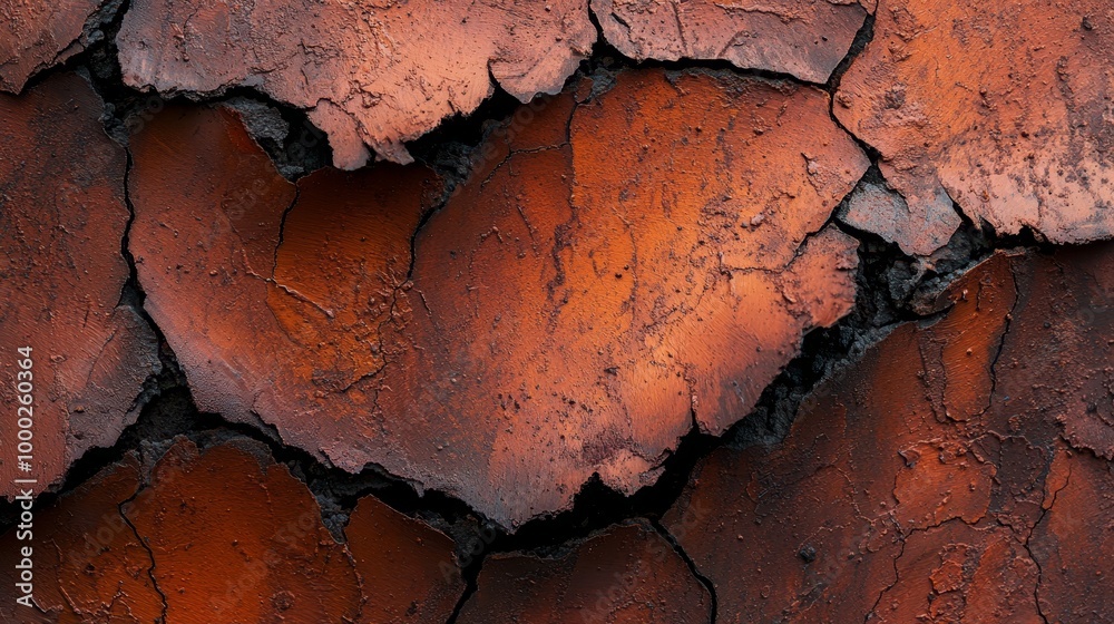 Sticker  A tight shot of a wall with a heart-shaped hollow in its painted center, where peeling paint reveals the surface beneath