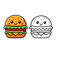 Burger  vector clip art illustration file. 