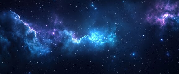 Fototapeta premium Starry sky and galaxy background with deep navy and cosmic energy