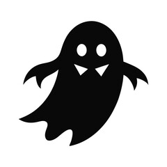 Halloween ghost silhouette vector art illustration .