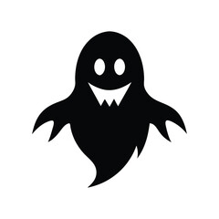 Halloween ghost silhouette vector art illustration .