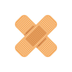 Adhesive medical plaster icon in flat style. Bandage vector illustration on isolated background. Medical sticker sign business concept.