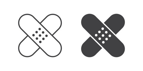 Adhesive medical plaster icon in flat style. Bandage vector illustration on isolated background. Medical sticker sign business concept.