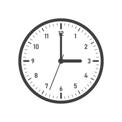 Clock icon in flat style. Round watch vector illustration on isolated background. Timer sign business concept.