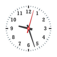 Clock icon in flat style. Round watch vector illustration on isolated background. Timer sign business concept.