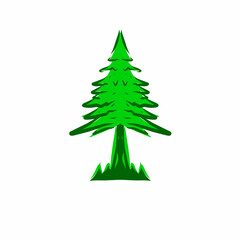 Christmas tree hand drawn vector illustration 