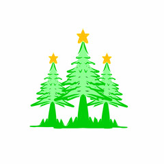 Christmas tree hand drawn vector illustration 