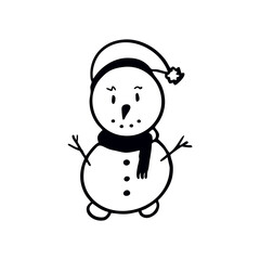 a snowman with a carrot nose