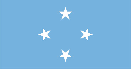Flag of the Federated States of Micronesia. Accurate proportion and official colors.