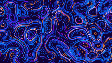 Abstract Medical Science Flowing Particles Background. Abstract Biological Mutation or Microscopic Virus Concept. Biology, Chemistry, Virology Vector Illustration.