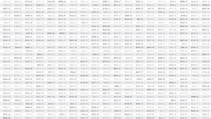 Business Spreadsheet Table with Stock Market Cryptocurrency Numbers Concept for Accounting, Budget, Profit, Tax And Financial Review. Vector Illustration.