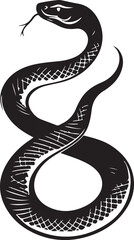 Obraz premium Elegant Black and White Coiled Snake Illustration