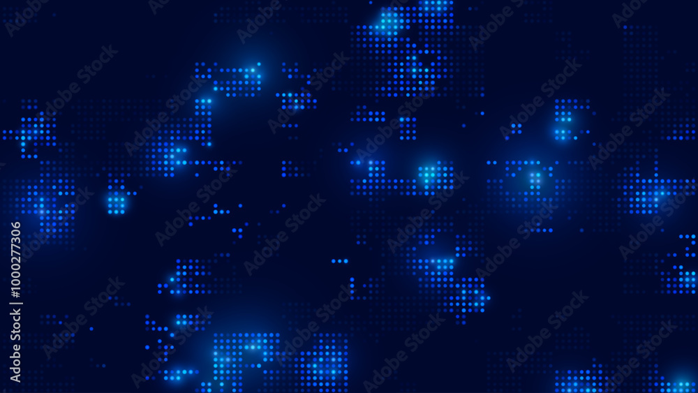 Poster Digital Data Flow Vector Background. Big Data Technology Lines. Data Transmission Concept. High Speed Internet. Information Matrix Flow in Virtual Reality Cyberspace. Vector Illustration.