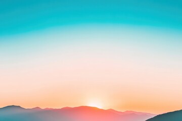 Fototapeta premium Silhouetted Mountain Range at Sunrise with a Vibrant Sky