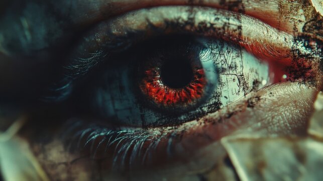 Captivating Exploration of Inner Turmoil Through a Surreal Eye Imagery