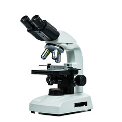 modern microscope 3d rendering, isolated