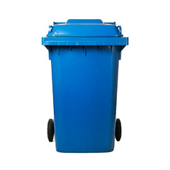 blue garbage container, isolated