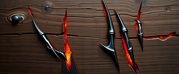 Metallic Background with Claw Marks