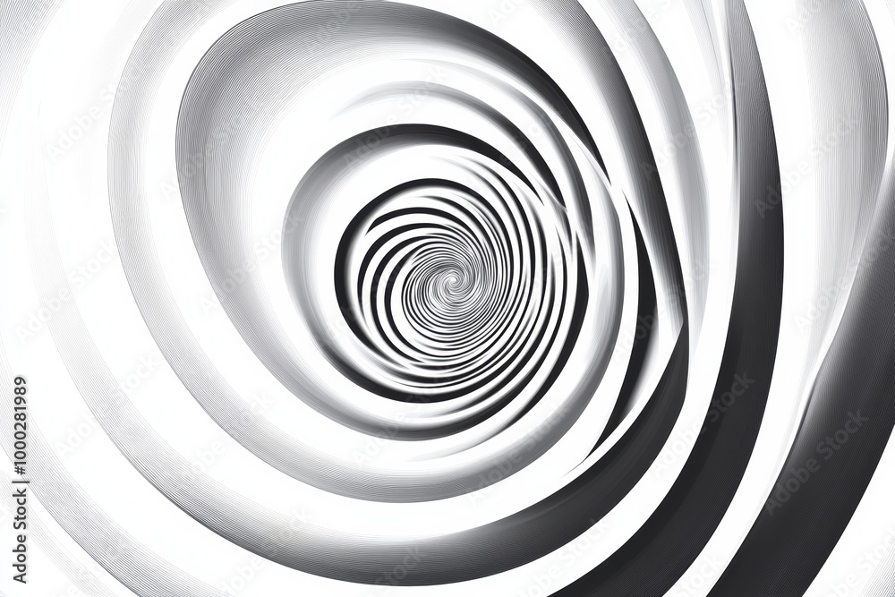 Poster abstract swirl pattern on solid white background, single object