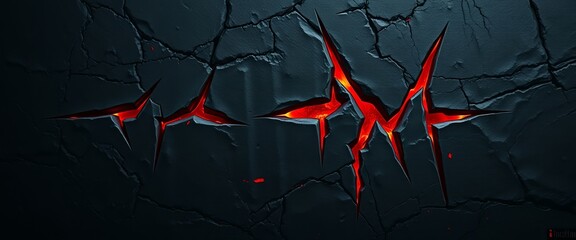 Sharp Claw Marks with Eerie Green Glow on Dark Background
