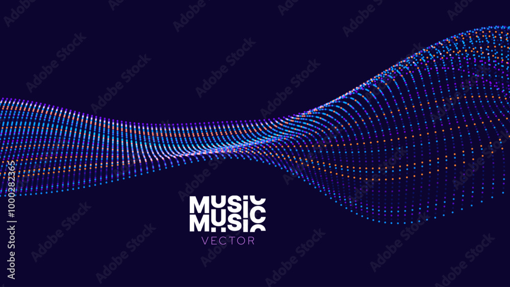 Aufkleber Smooth Flowing Dynamic Sound Wave Blue Technology Background. Abstract Digital EQ Equalizer. Artificial Intelligence AI Assistant Voice Recognition Sound Wave Vector Illustration.