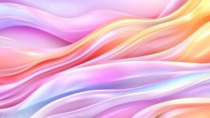 Fototapeta premium Colorful abstract swirls on holographic background, y2k style