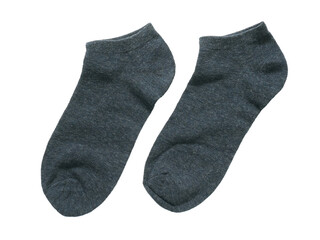 A pair of basic ankle gray socks or short gray socks