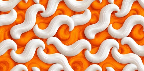 This seamless pattern is in a traditional oriental geometric style with circular ornaments. It has an orange abstract asian creative motif. It features a vintage tiger.