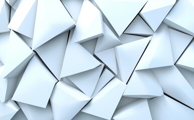 Fototapeta premium Polygonal pattern on the wall of an abstract white 3D interior