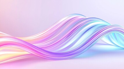 Abstract twisted shape illustration in holographic colors for Christmas backgrounds