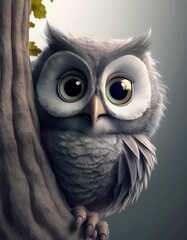 Fototapeta premium owl in a tree 