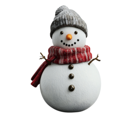 Snowman isolated on transparent background