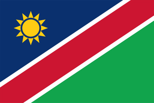 Flag of Namibia. Accurate proportion and official colors.