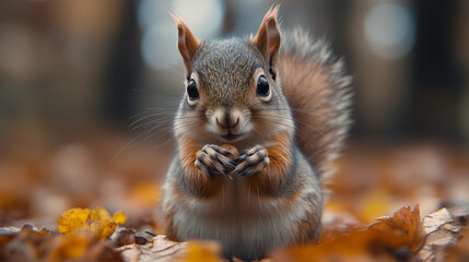 Obraz premium Adorable Squirrel: Playful and Curious Forest Animal