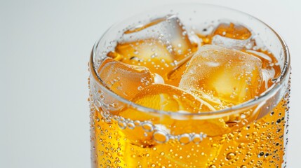 Close-up of Iced Soda with Bubbles